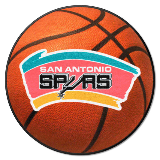 NBA Retro San Antonio Spurs Basketball Rug - 27in. Diameter - San Antonio Spurs