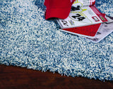 3' X 5' Indigo Ivory Heather Indoor Shag Rug - Homeroots - Flyclothing LLC