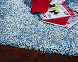 3' X 5' Indigo Ivory Heather Indoor Shag Rug - Homeroots