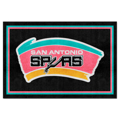 NBA Retro San Antonio Spurs 5ft. x 8 ft. Plush Area Rug - San Antonio Spurs