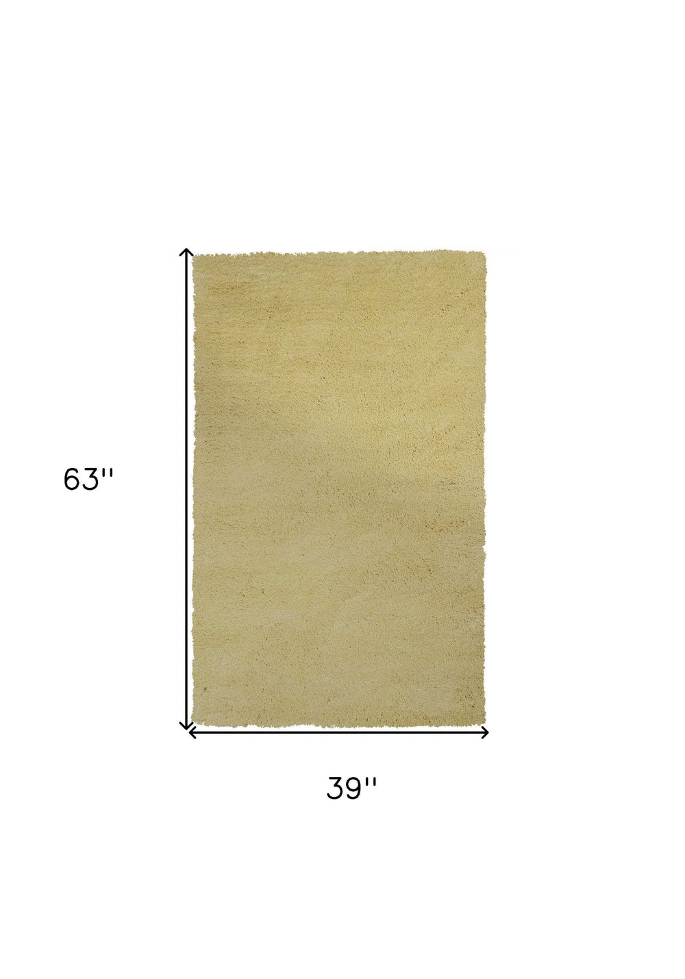 3' X 5' Canary Yellow Indoor Shag Rug - Homeroots - Flyclothing LLC