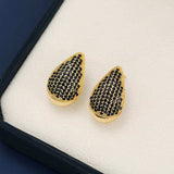 18K Gold-Plated Zircon Teardrop Earring - Trendsi - Flyclothing LLC