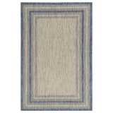 5' X 8' Grey Or Denim Bordered Uv Treated Area Rug - Homeroots - Flyclothing LLC