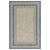 5' X 8'  Grey Or  Denim Bordered Uv Treated Area Rug - Homeroots