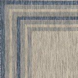 5' X 8' Grey Or Denim Bordered Uv Treated Area Rug - Homeroots - Flyclothing LLC