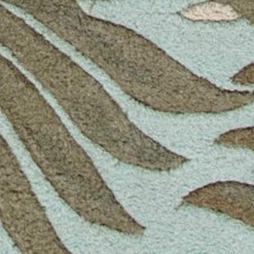 3' X 4' Aqua Blue Hand Tufted Tropical Leaves Indoor Area Rug - Homeroots - Flyclothing LLC