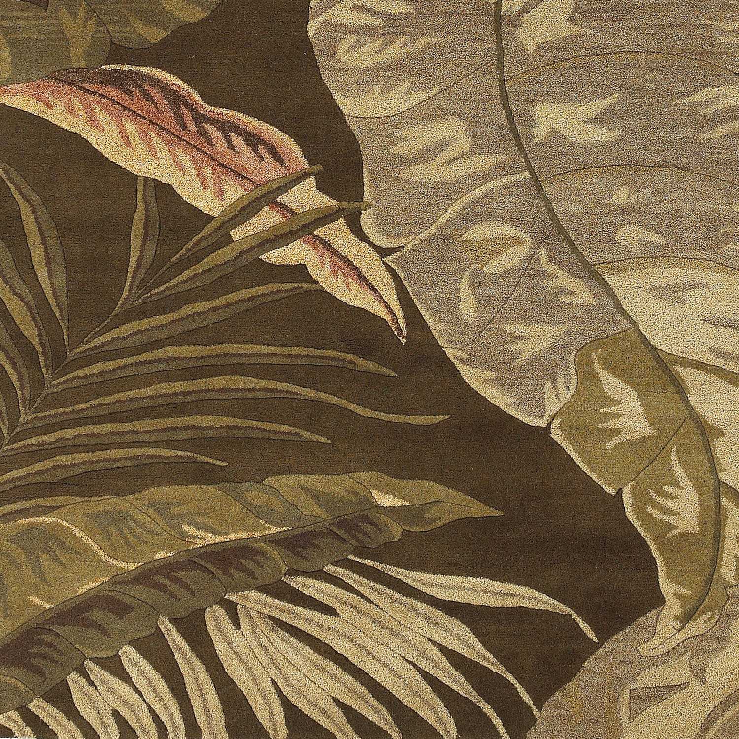 3' X 4' Mocha Brown Hand Tufted Tropical Leaves Indoor Area Rug - Homeroots - Flyclothing LLC