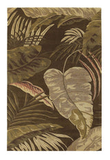3' X 4' Mocha Brown Hand Tufted Tropical Leaves Indoor Area Rug - Homeroots - Flyclothing LLC