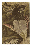 3' X 4' Mocha Brown Hand Tufted Tropical Leaves Indoor Area Rug - Homeroots