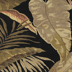 2' X 4' Midnight Leaves Wool Area Rug - Homeroots