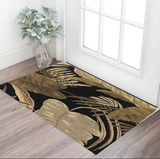 2' X 4' Midnight Leaves Wool Area Rug - Homeroots