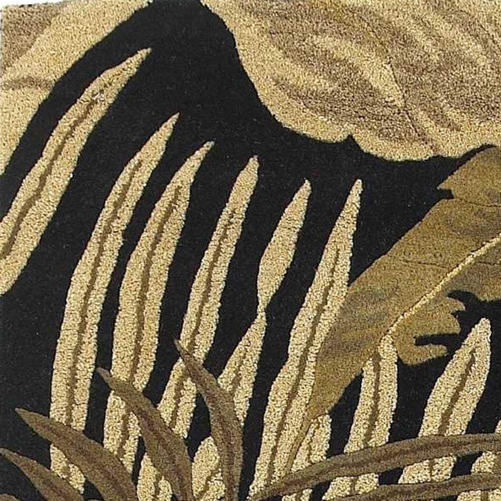 2' X 4' Midnight Leaves Wool Area Rug - Homeroots - Flyclothing LLC