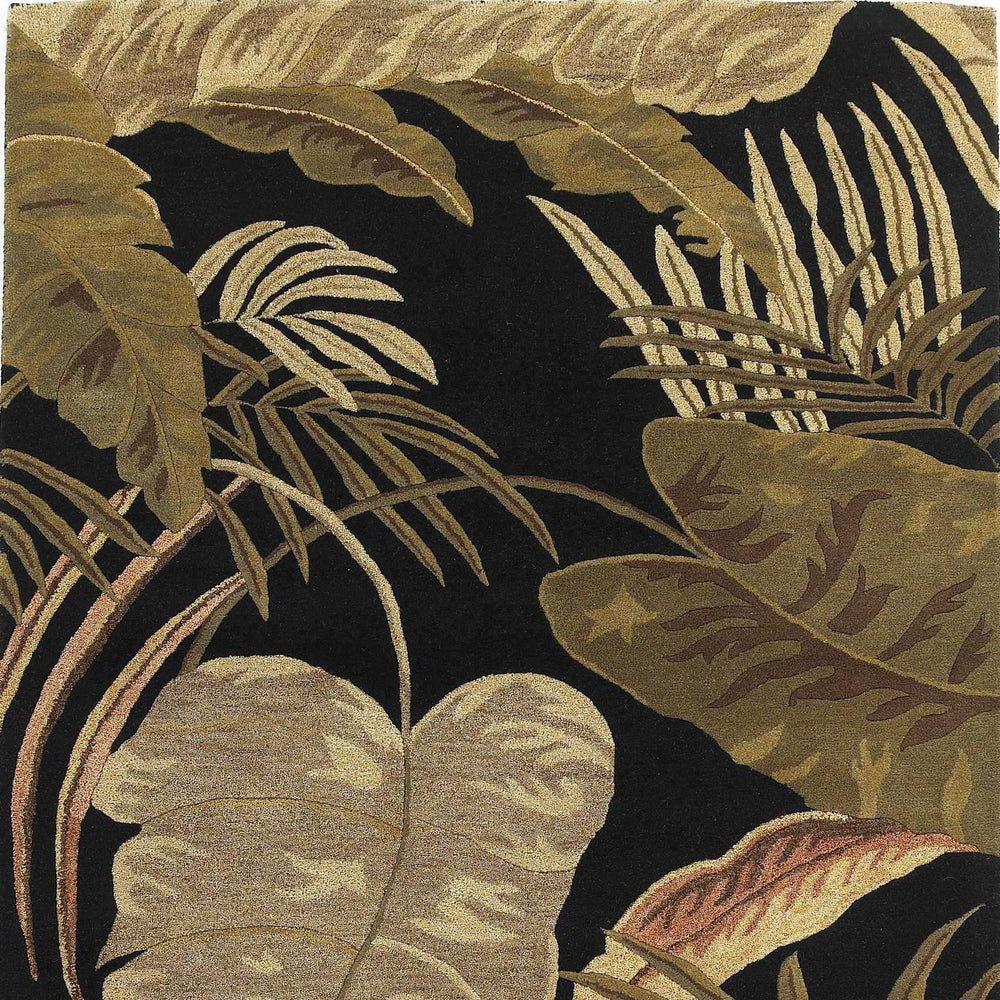 2' X 4' Midnight Leaves Wool Area Rug - Homeroots - Flyclothing LLC