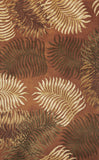 3' X 4' Rust Orange Hand Tufted Tropical Leaves Indoor Area Rug - Homeroots