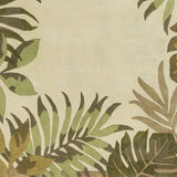 2' X 4' Ivory Leaves Bordered Wool Area Rug - Homeroots - Flyclothing LLC