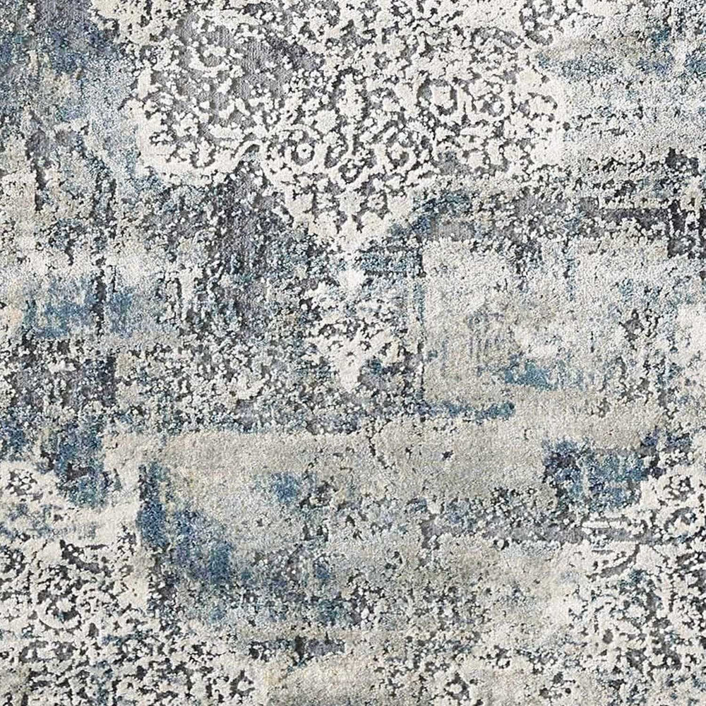 8' Ivory Machine Woven Distressed Diamond Floral Medallion Indoor Runner Rug - Homeroots - Flyclothing LLC