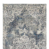 8' Ivory Machine Woven Distressed Diamond Floral Medallion Indoor Runner Rug - Homeroots - Flyclothing LLC