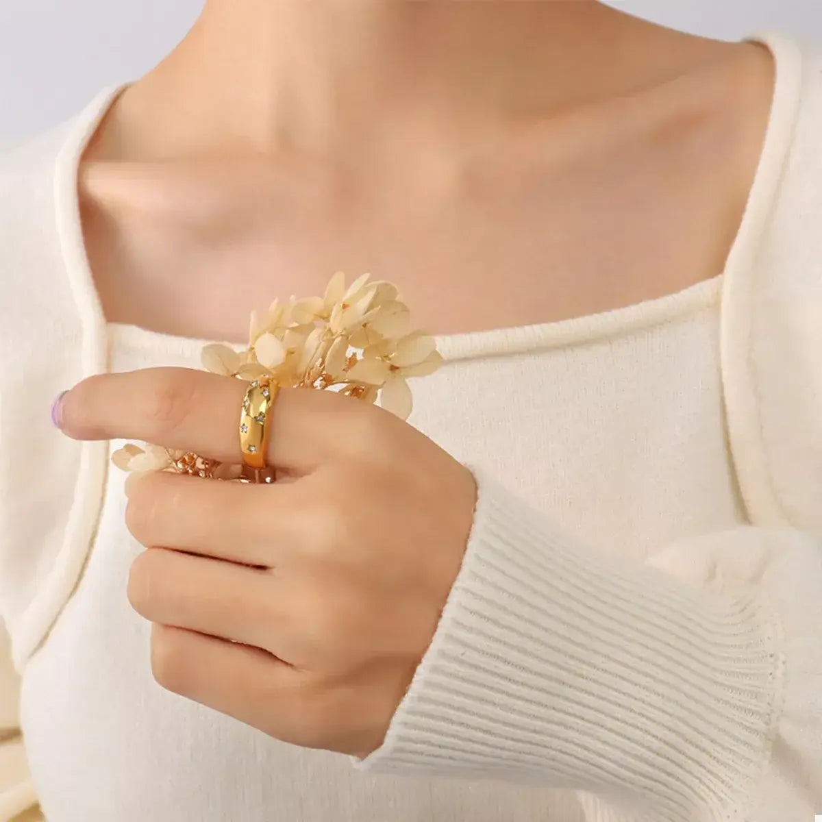 18K Gold-Plated Zircon Ring - Trendsi - Flyclothing LLC