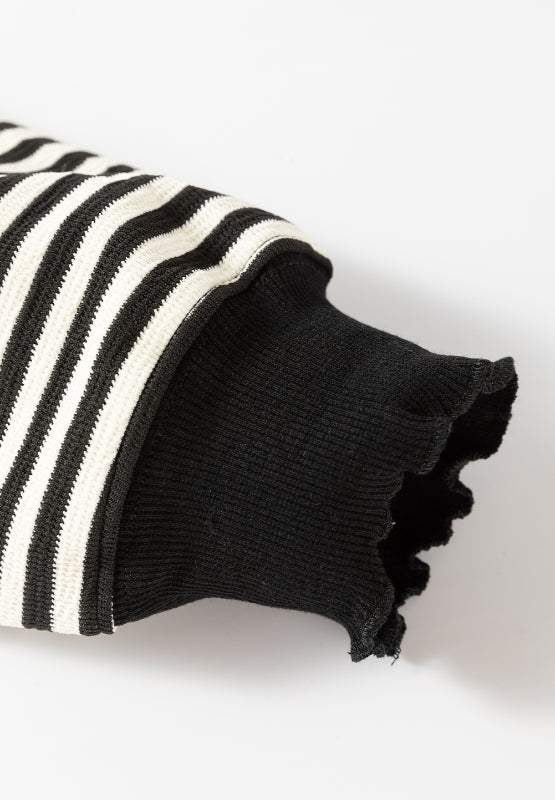 Striped Round Neck Long Sleeve Sweatshirt - Trendsi - Flyclothing LLC