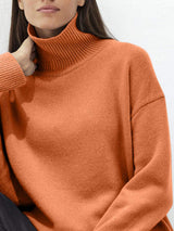 Turtleneck Drop Shoulder Long Sleeve Sweater - Trendsi - Flyclothing LLC