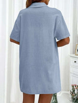 Button Up Shirt and Drawstring Shorts Set - Trendsi - Flyclothing LLC