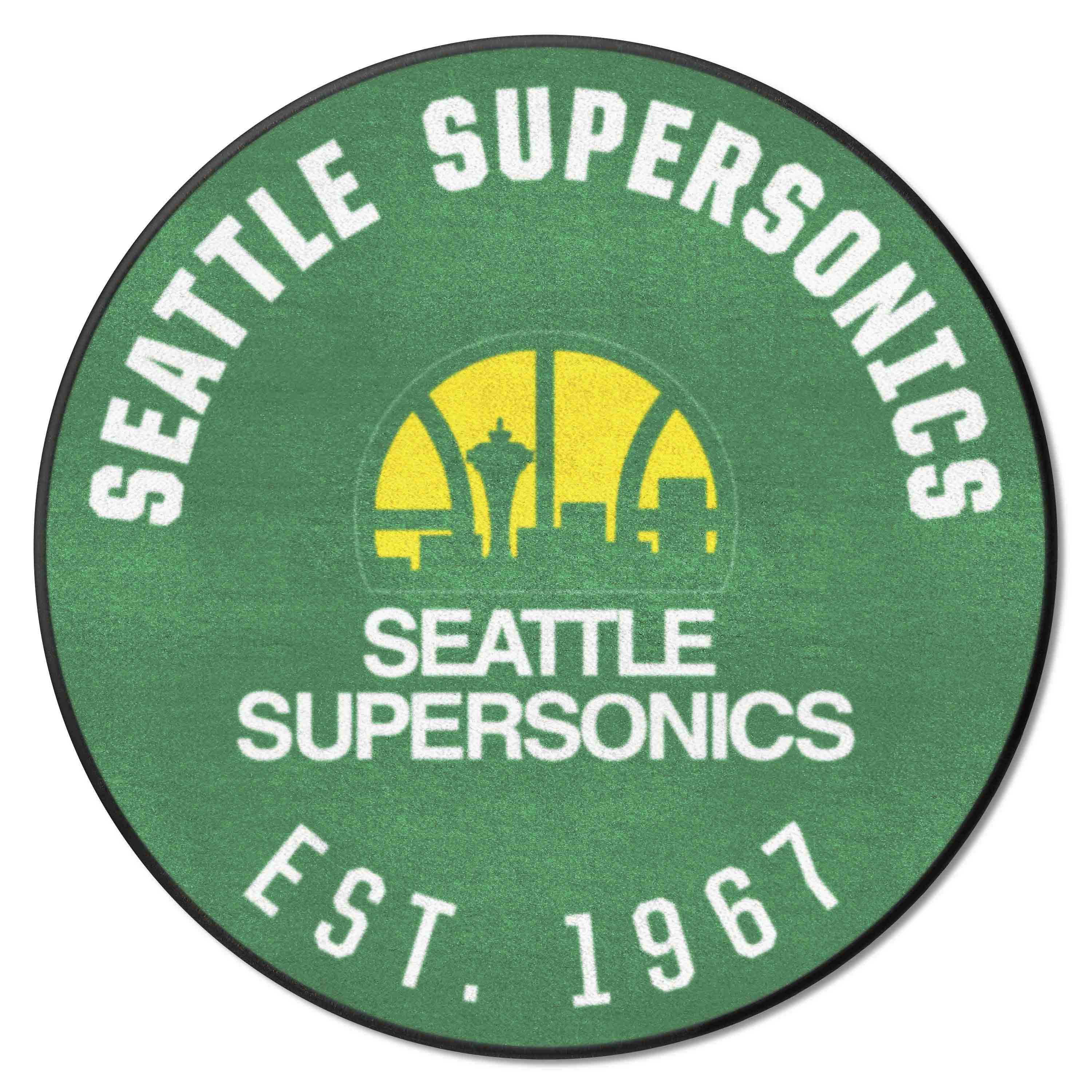 NBA Retro Seattle Supersonics Roundel Rug - 27in. Diameter - Seattle Supersonics