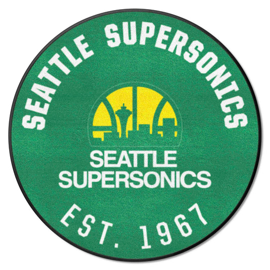 NBA Retro Seattle Supersonics Roundel Rug - 27in. Diameter - Seattle Supersonics