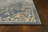5' X 8' Slate Blue Floral Indoor Area Rug - Homeroots - Flyclothing LLC