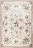 5' X 8' Ivory Bordered Floral Indoor Area Rug - Homeroots