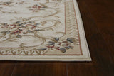 5' X 8' Ivory Bordered Floral Indoor Area Rug - Homeroots