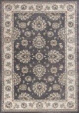 5' X 8' Grey Or Ivory Floral Vines Bordered Area Rug - Homeroots - Flyclothing LLC