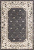 5' X 8' Grey Ivory Bordered Floral Indoor Area Rug - Homeroots