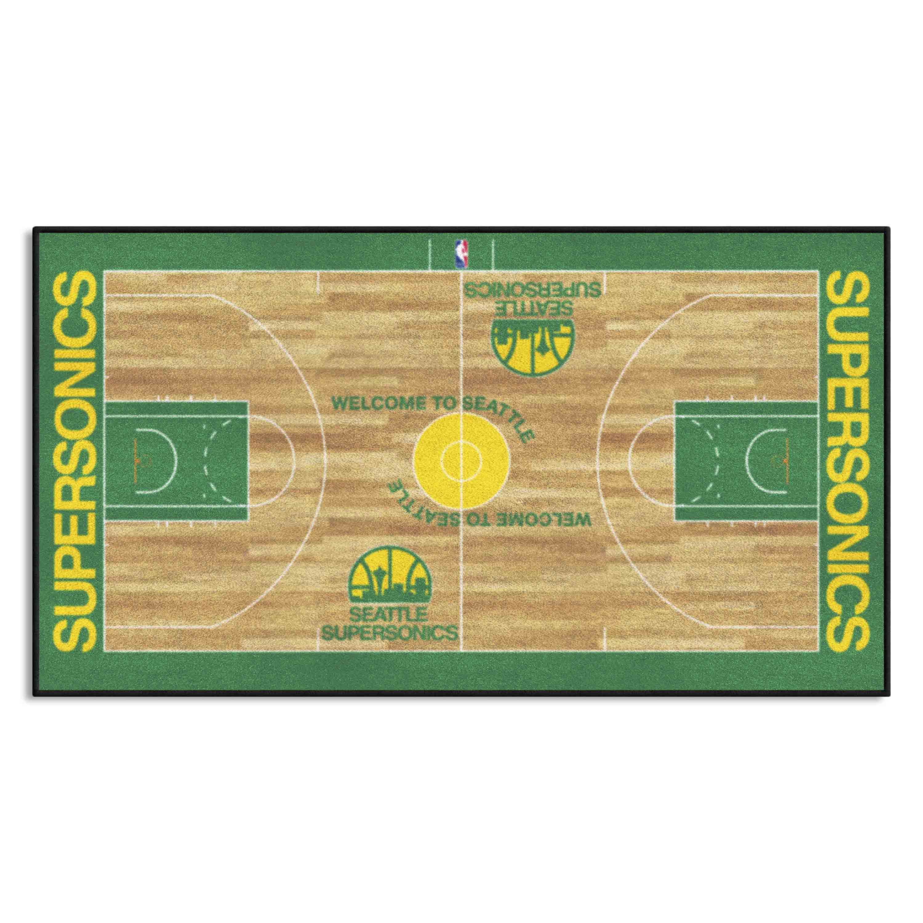 NBA Retro Seattle Supersonics Court Runner Rug - 24in. x 44in. - Seattle Supersonics