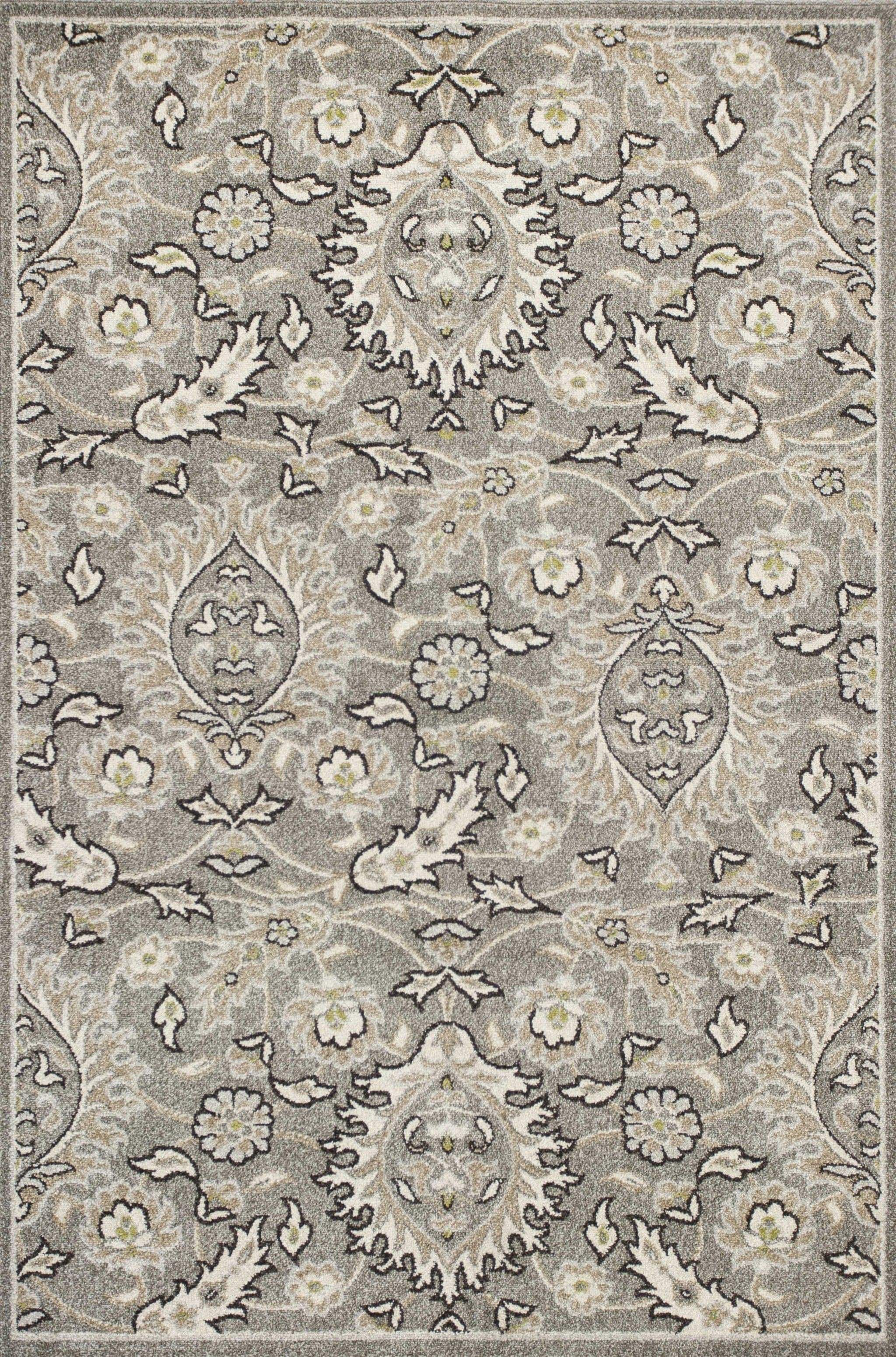 5' X 8' Grey Medallion Uv Treated Area Rug - Homeroots - Flyclothing LLC