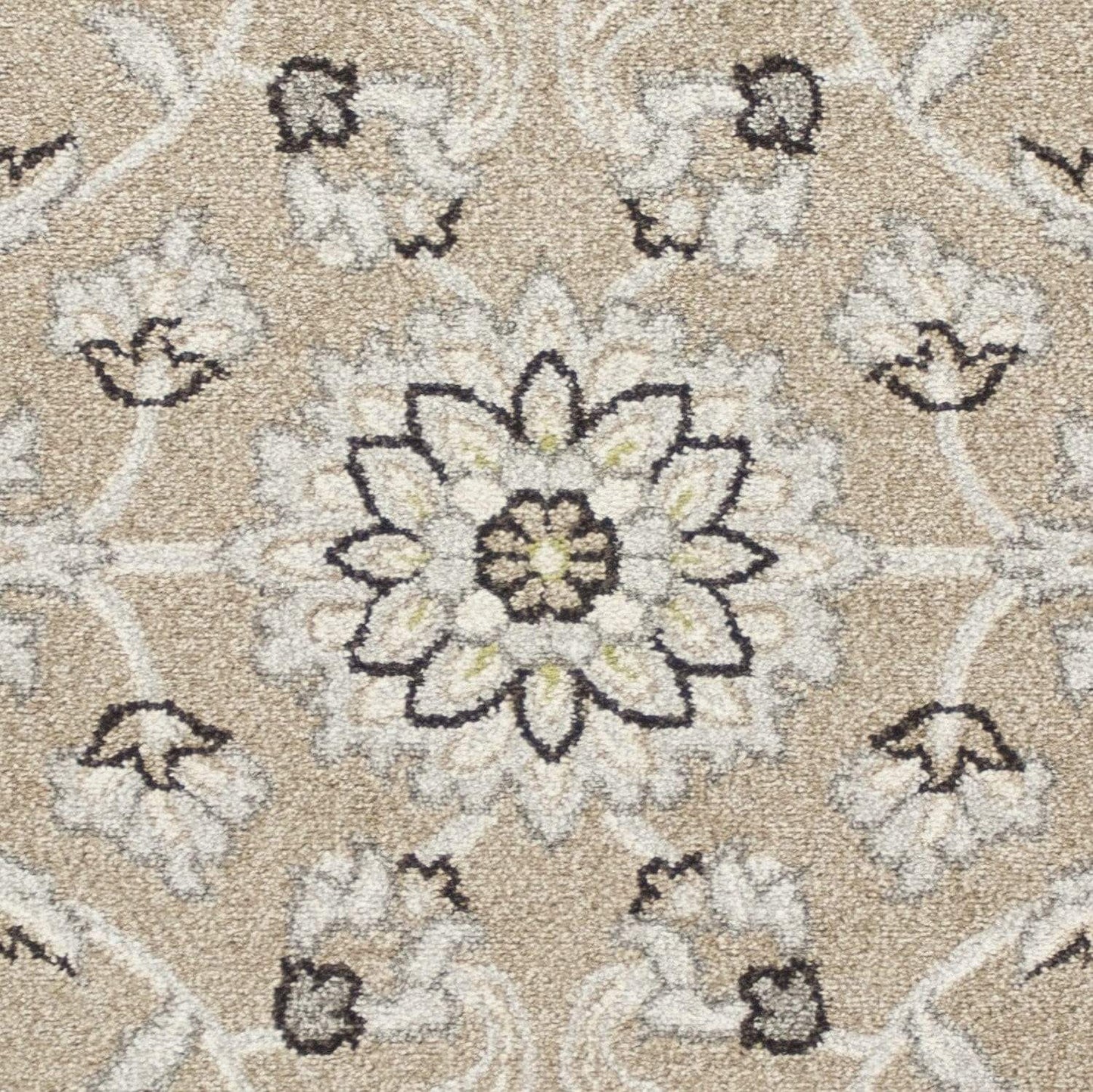 5' X 8' Gray and Ivory Floral Indoor Outdoor Area Rug - Homeroots - Flyclothing LLC