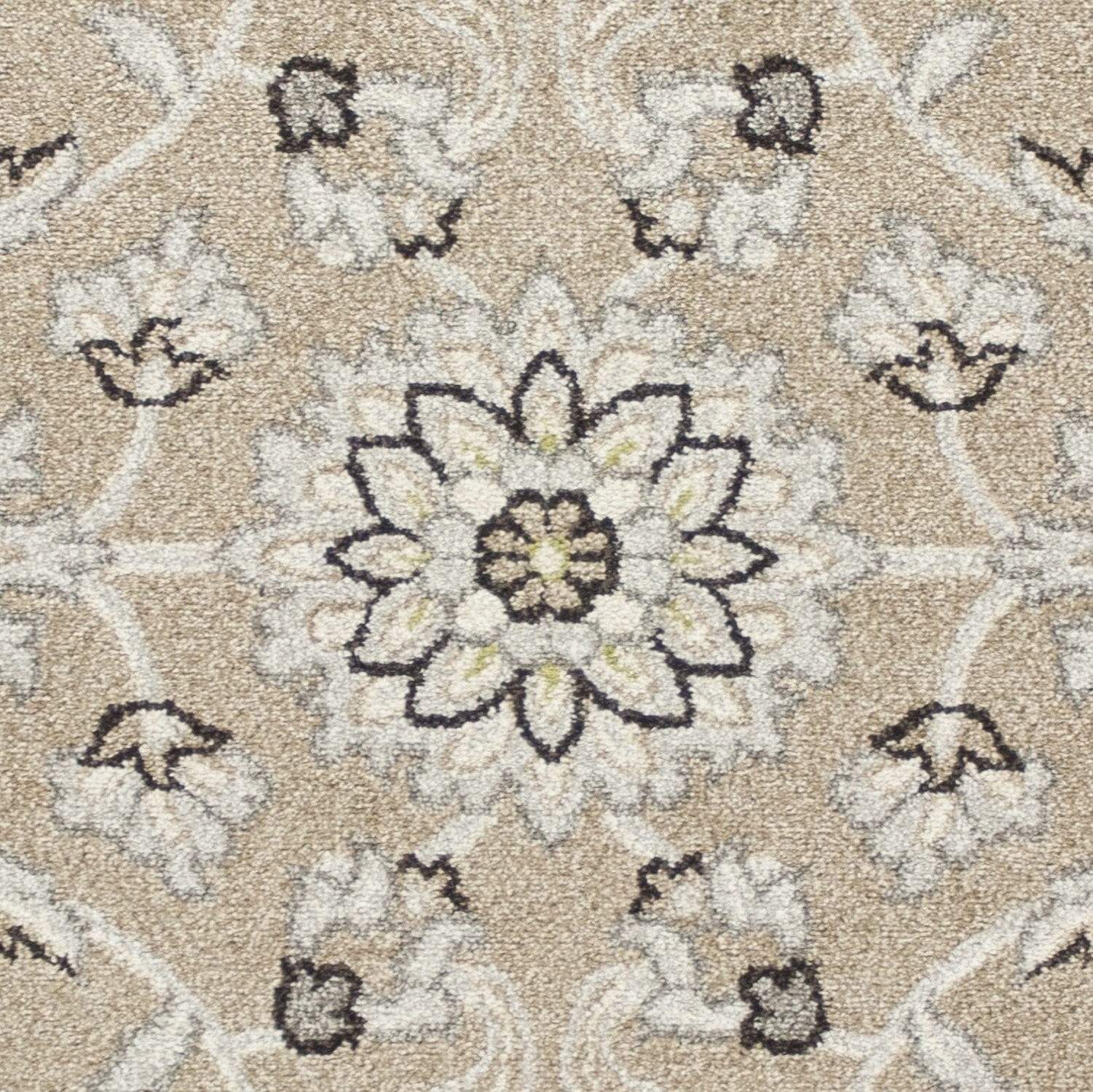 5' X 8' Gray and Ivory Floral Indoor Outdoor Area Rug - Homeroots - Flyclothing LLC