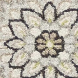 5' X 8' Gray and Ivory Floral Indoor Outdoor Area Rug - Homeroots - Flyclothing LLC
