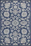 5' X 8' Denim Floral Vines Uv Treated Area Rug - Homeroots