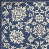 5' X 8' Denim Floral Vines Uv Treated Area Rug - Homeroots