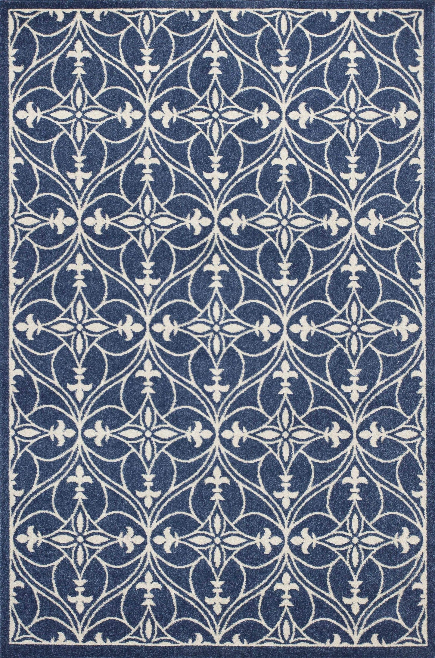 5' X 8' Denim Classical Pattern Uv Treated Area Rug - Homeroots - Flyclothing LLC