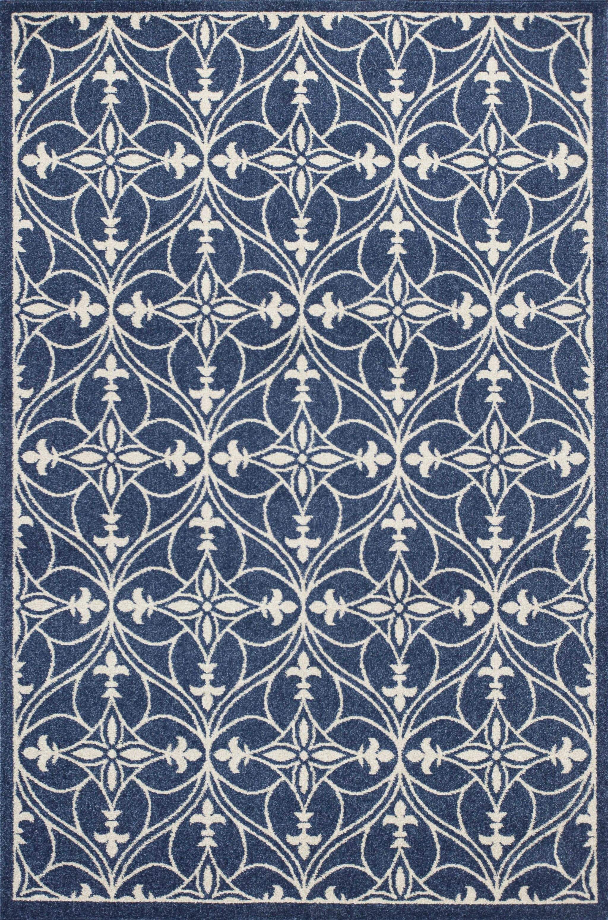 5' X 8' Denim Classical Pattern Uv Treated Area Rug - Homeroots - Flyclothing LLC