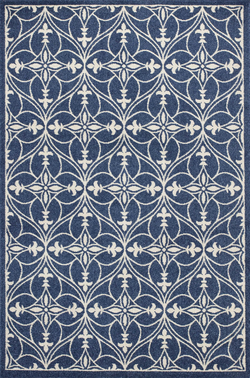 5' X 8' Denim Classical Pattern Uv Treated Area Rug - Homeroots