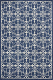 5' X 8' Denim Classical Pattern Uv Treated Area Rug - Homeroots