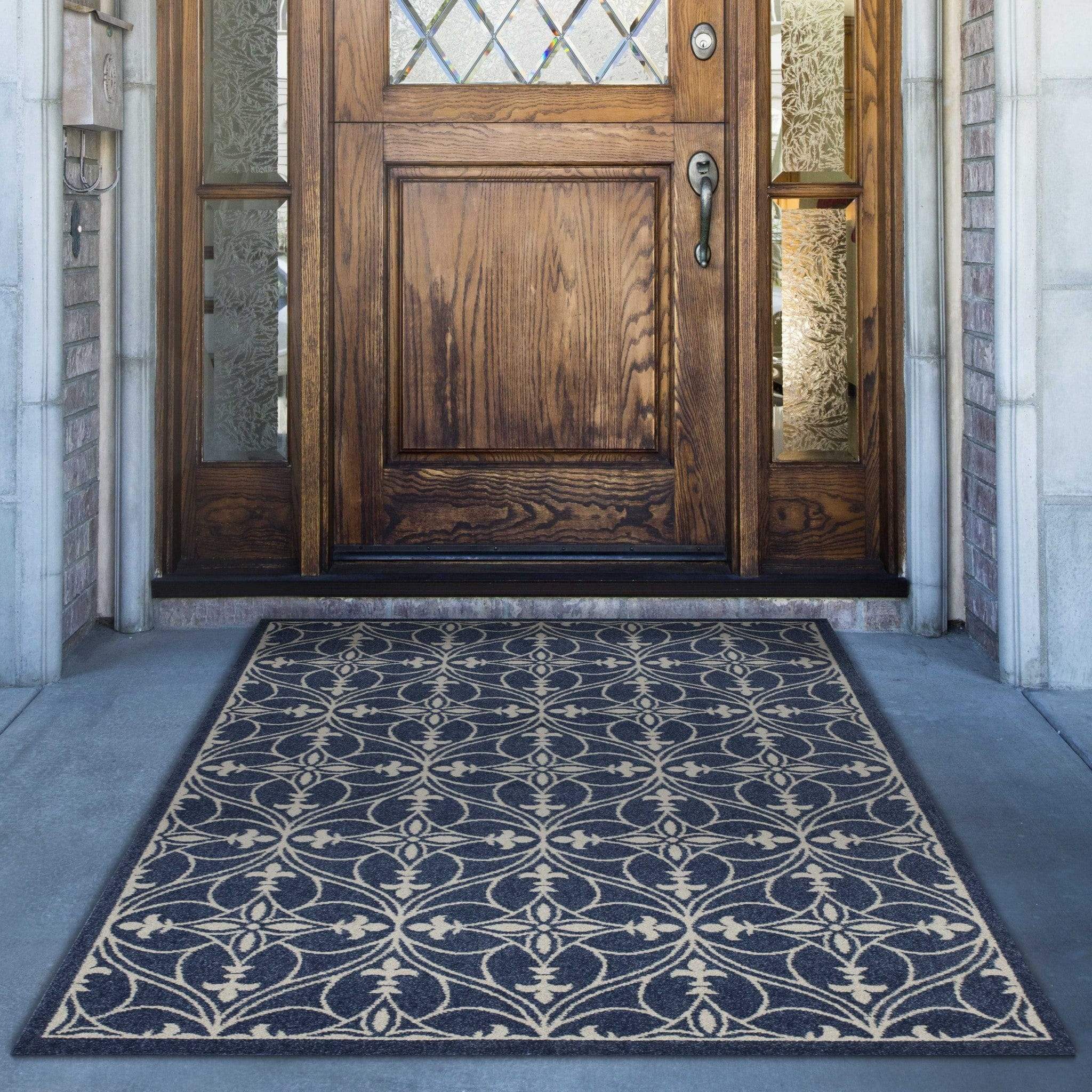 5' X 8' Denim Classical Pattern Uv Treated Area Rug - Homeroots - Flyclothing LLC