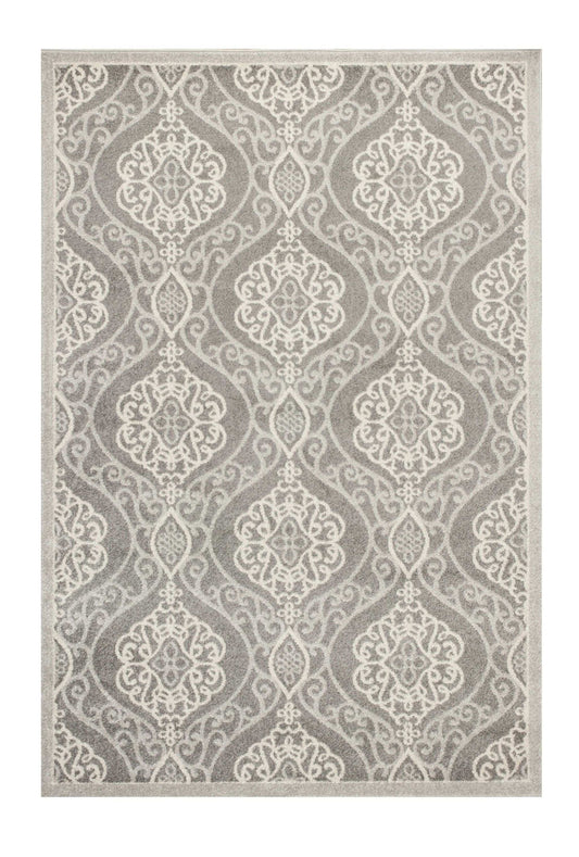 5' X 8' Silver Moroccan Indoor Outdoor Area Rug - Homeroots - Flyclothing LLC