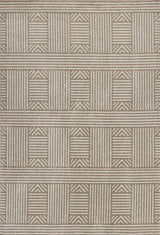 5' X 8' Beige and Ivory Geometric Indoor Outdoor Area Rug - Homeroots - Flyclothing LLC