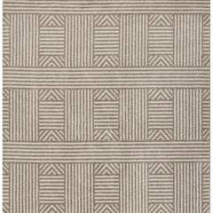 5' X 8' Beige and Ivory Geometric Indoor Outdoor Area Rug - Homeroots