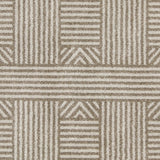 5' X 8' Beige and Ivory Geometric Indoor Outdoor Area Rug - Homeroots