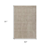 5' X 8' Beige and Ivory Geometric Indoor Outdoor Area Rug - Homeroots - Flyclothing LLC