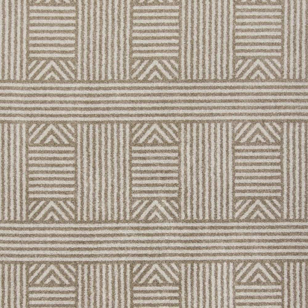 5' X 8' Beige and Ivory Geometric Indoor Outdoor Area Rug - Homeroots - Flyclothing LLC